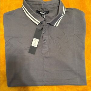 Nova Men Charcoal Polo Shirt Size Large Short Sleeve NWT Classic Fit